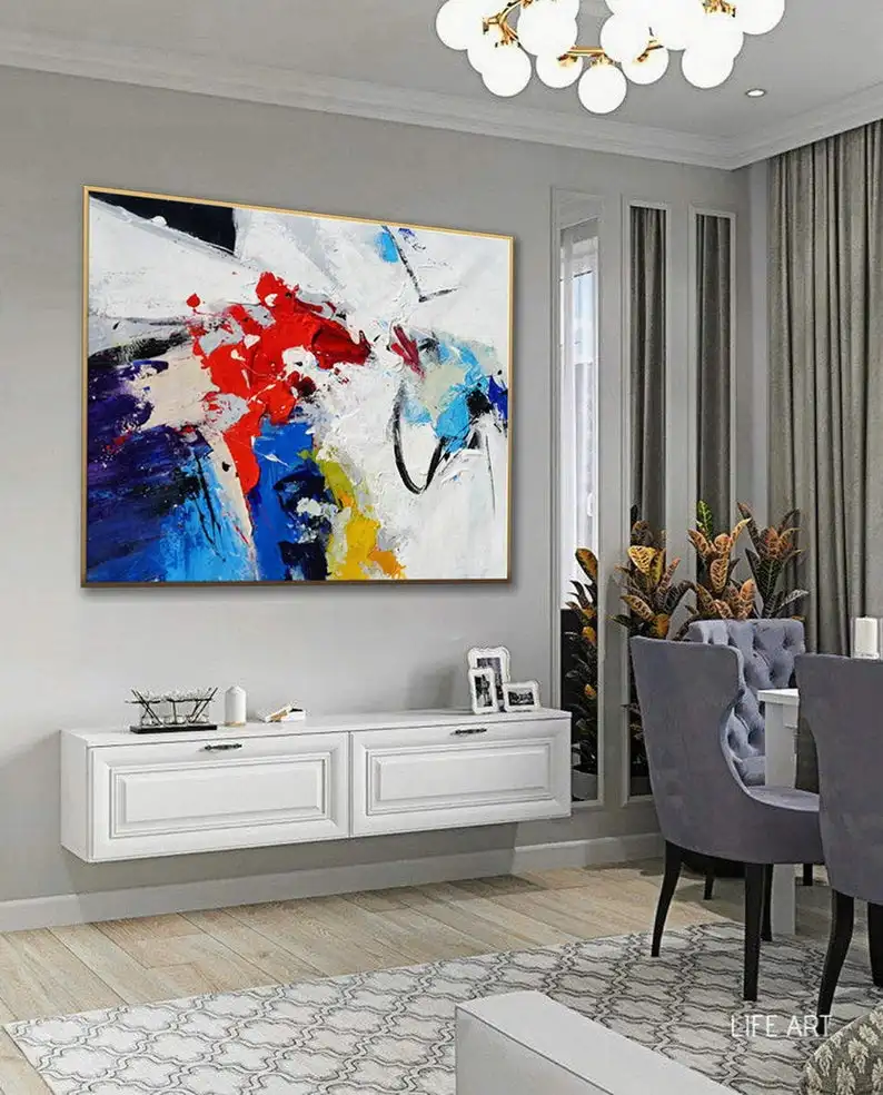 

Handmade Acrylic Painting Palette Knife Contemporary Artwork Abstract Canvas Painting Large Wall Art Office Living Room Decor