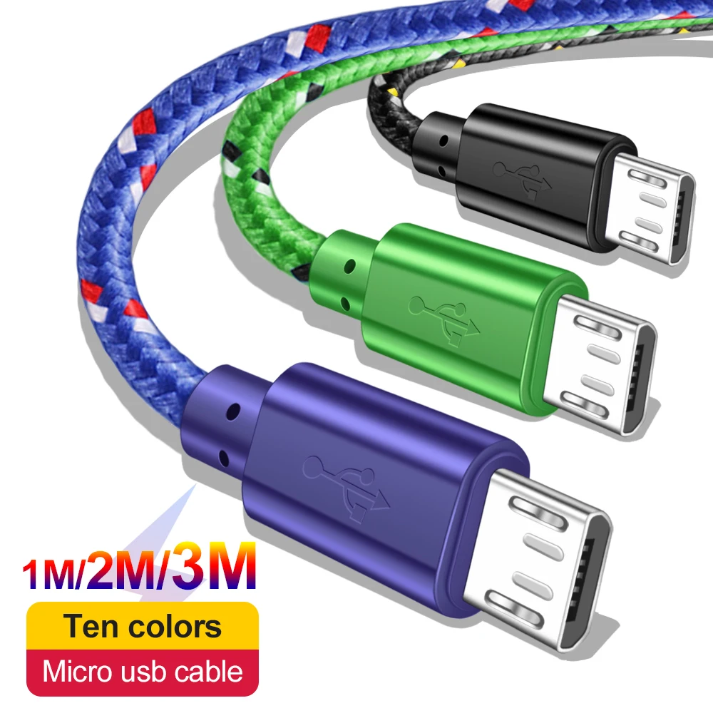 Зарядное устройство USB 1 м/2 м/3 м Micro usb кабель для Samsung Xiaomi Huawei Зарядка Android