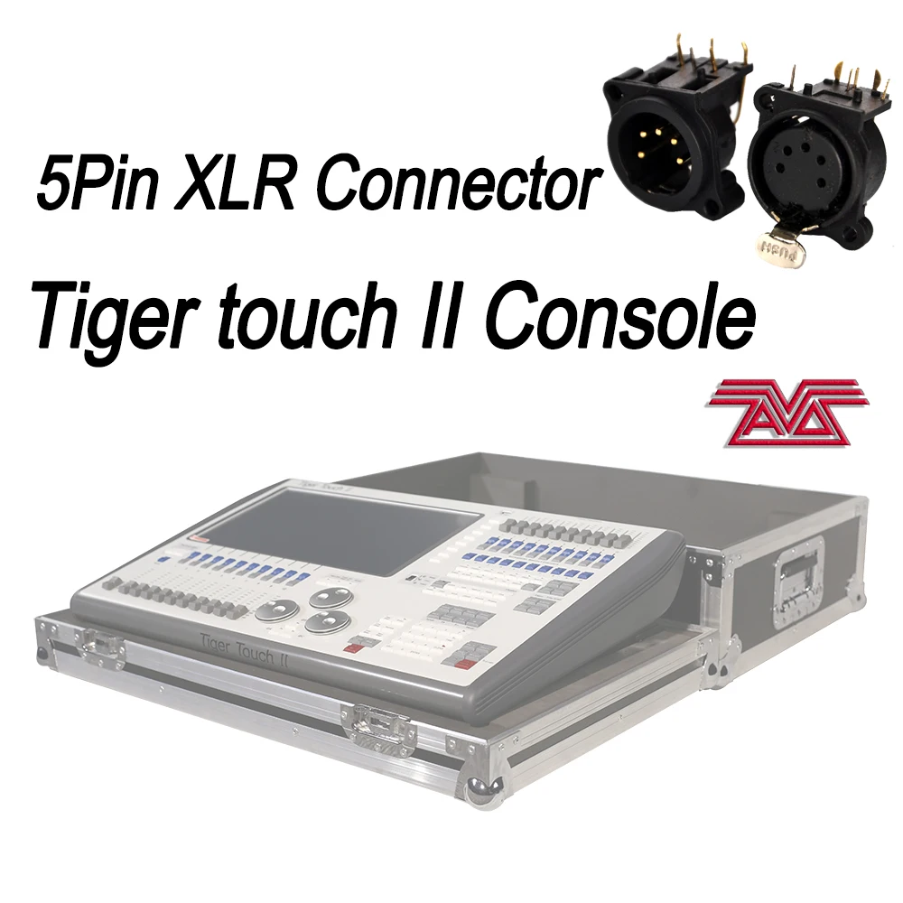 5Pin XLR Connector Flightcase Tiger touch II консольная часть эффект освещение контроллер оборудования консоль для DJ диско вечерние луч мыть - Цвет: 5Pin XLR Connector