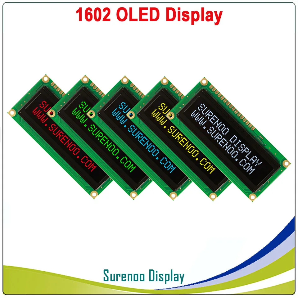 Реальный oled дисплей 1602 162 символьный параллельный ЖК модуль LCM экран встроенный