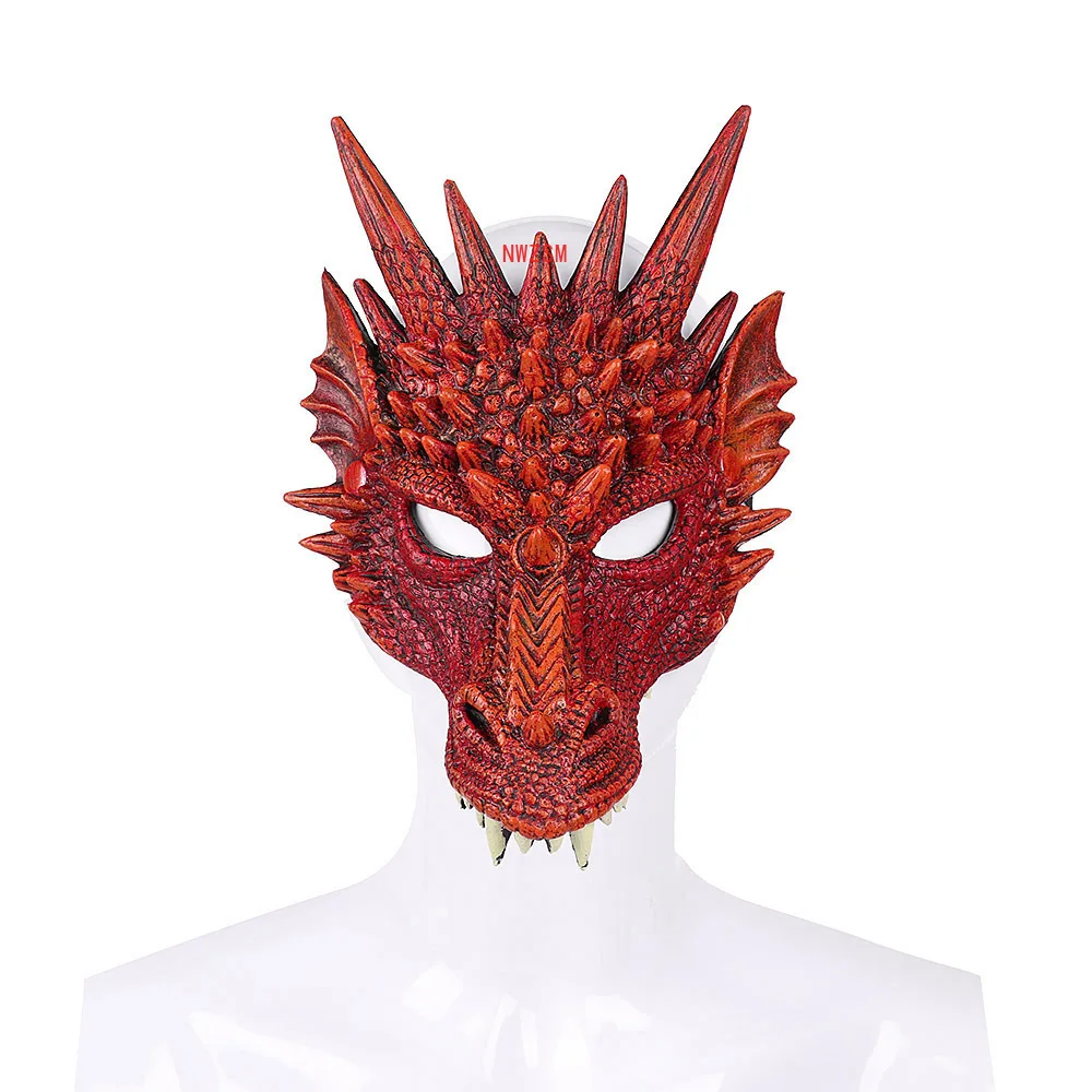 

New Halloween Props 4D Dragon Mask Half Face Mask For Kids Teens Halloween Costume Party Decorations Adult Dragon Cosplay Props