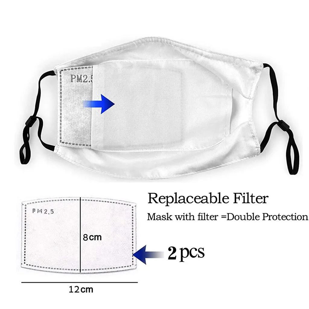 

Sequins 3d Print Mouth Mask Women Face Cover Dust Sand Sunscreen Applique Face Mask Cycling Breathable With Filters Maske