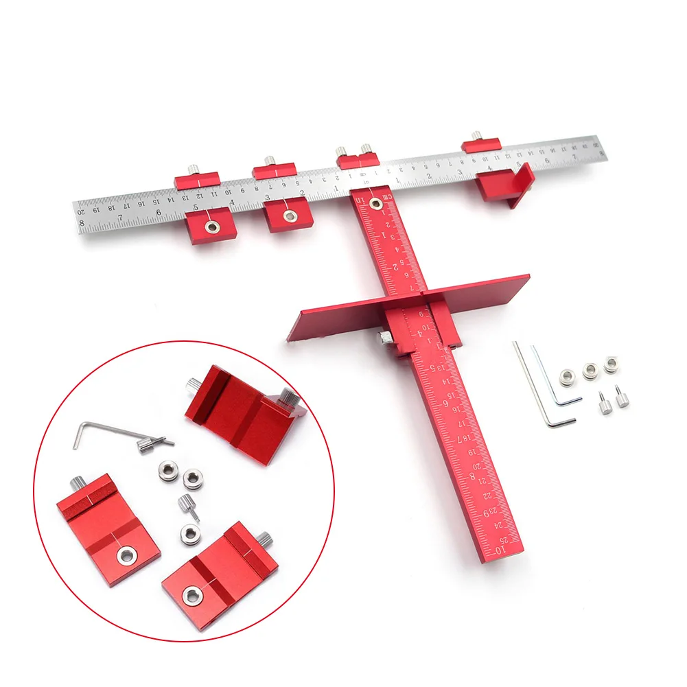

Aluminum Punch Locator Tool Drill Guide Sleeve Cabinet Jig Drawer Pull Wood Air Tool Accessories Jigs Templates