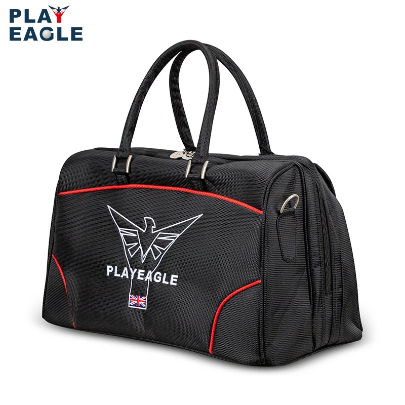 Golf Boston Bag Large Capacity Nylon Men Women Travel Clothing Bag with Separate Golf Shoes Bag Embroidery Logo