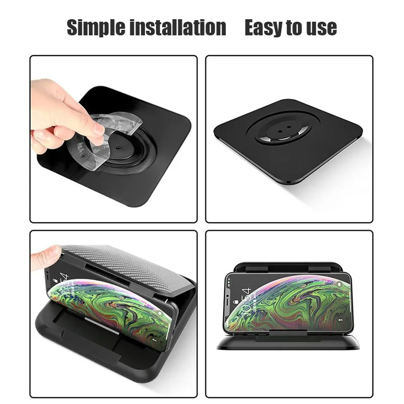carbon fiber car phone holder dashboard universal 3 to 6 5 inch mobile phone clip mount bracket for iphone xr xs max gps stand free global shipping