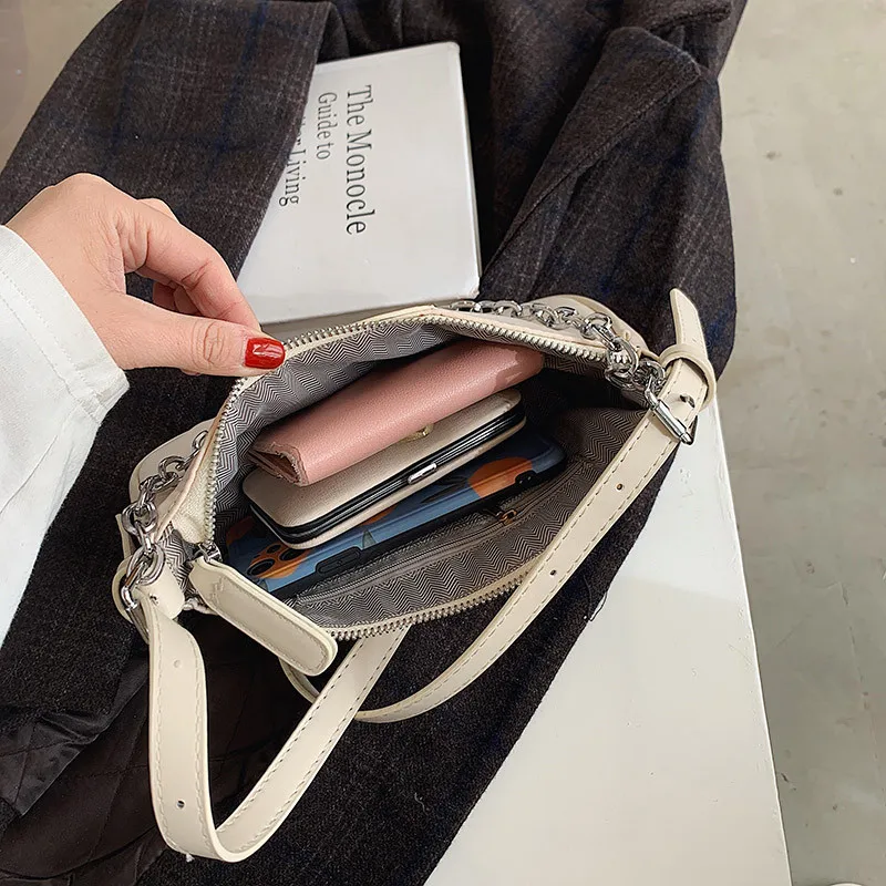 

Women Small Armpit Bag High Quality Nylon Shoulder Bag Fashion Chain Tote Bag Lady Mini Luxury Designer Handbag Purse Sac A Main