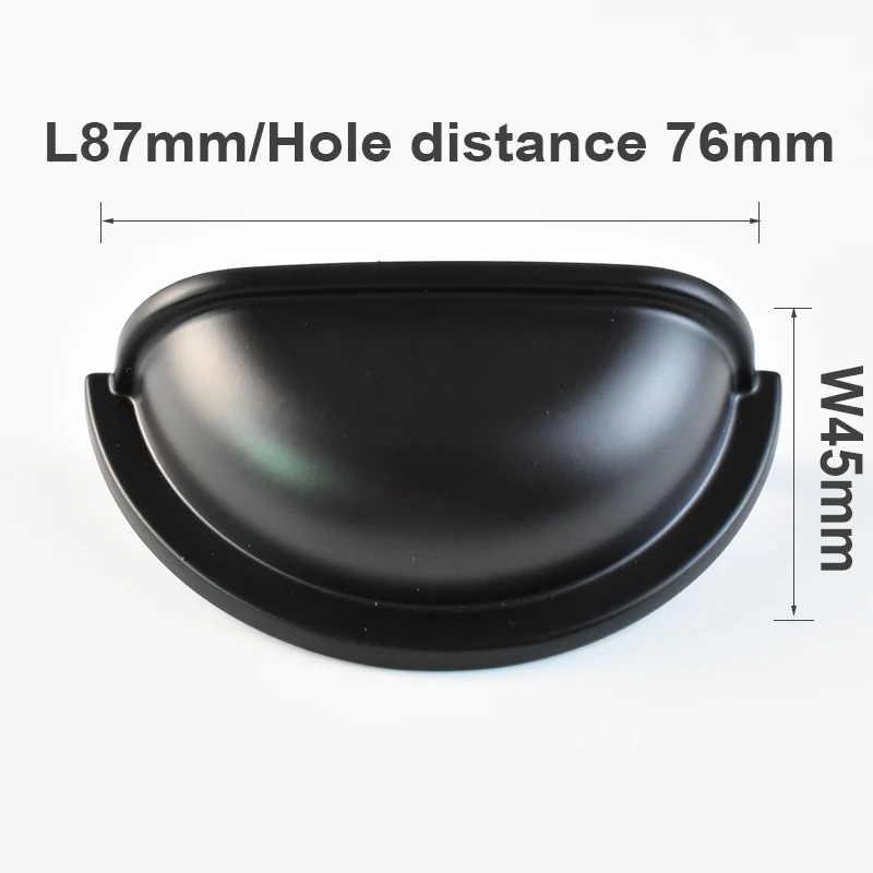 TENCHTWO Черные ручки для шкафов в форме ракушки