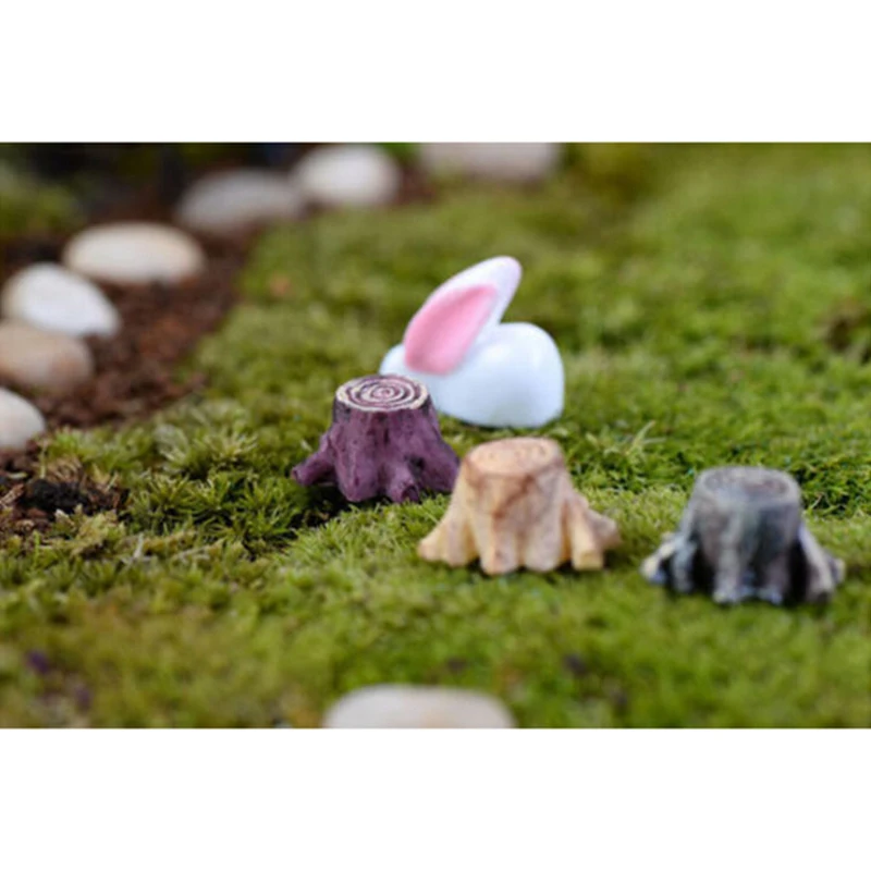 

fairy garden miniatures gnomes moss terrariums resin crafts Artificial mini root stump figurines for home decoration accessories