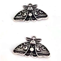 hzew 5pcs moon moth pendant charms women wedding party fashion jewelry charms gifts female bijoux for women man accessories