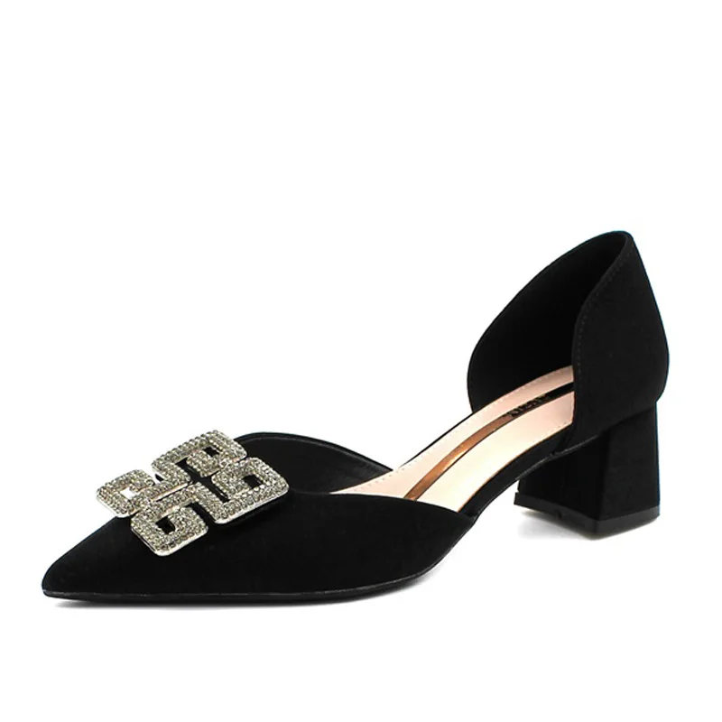 

Pointed Toe Rhinestone High Heels Women's Stiletto Heel Fashion Shoes Versatile Hollow Pumps Women's Sandals High-Grade Noble