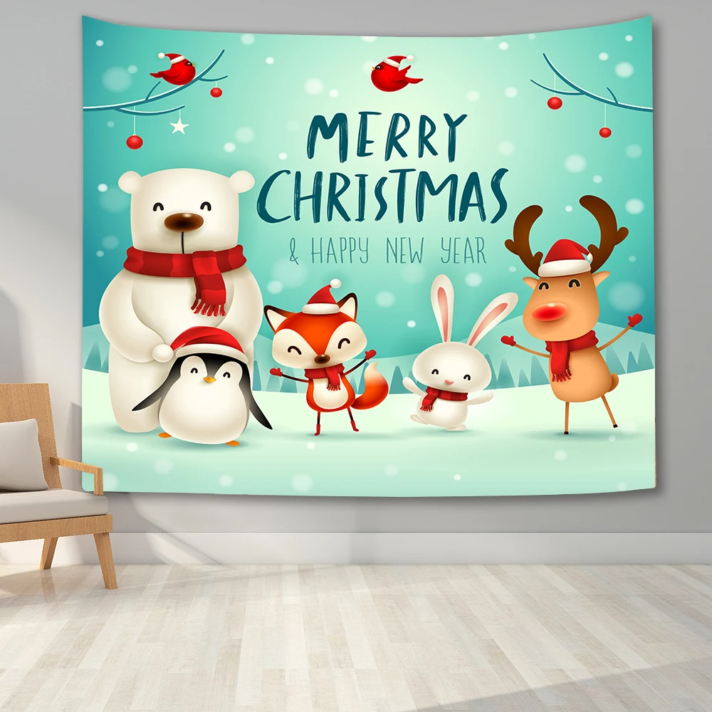 

Santa Claus Tapestry Wall Hanging Merry Christmas Decor Tapestry Bedroom Wall Blanket Decor for Bedroom Dorm Party