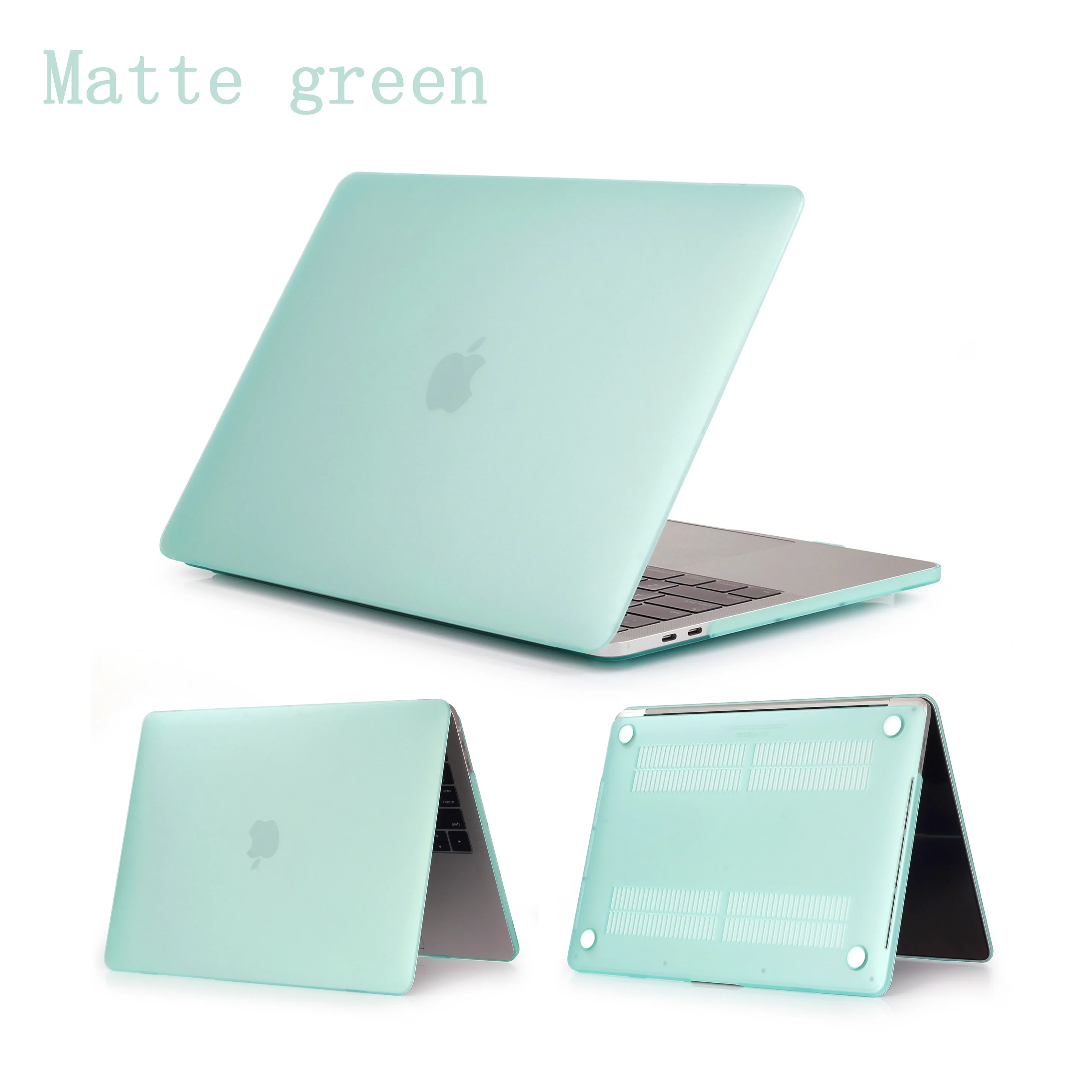 Matte green Кристальный матовый чехол для Apple Macbook Air Pro retina 11 12 13 15, для Mac book New Pro 13,3 15,4 дюймов с сенсорной панелью, A1932+ подарок - Цвет: Matte green