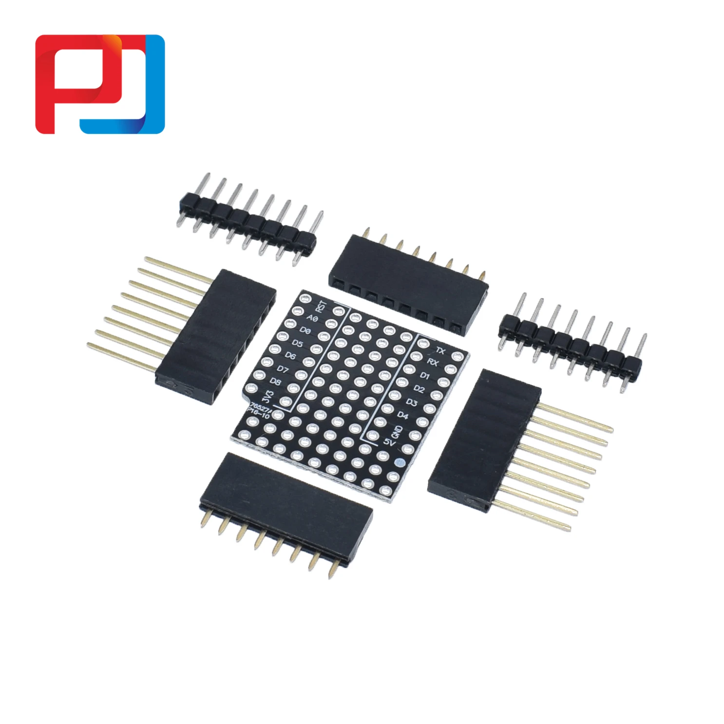 Печатная плата щит для WEMOS D1 mini двухсторонняя перфорированная с 2 контактными