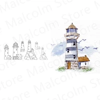lighthouse lookout tower pattern clear stamps for making watercolor painting card scrapbooking no metal cutting dies 2021 new