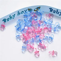 diy mini pacifier party decoration baby shower cake decoration blue pink transparent acrylic mini pacifier birthday gift