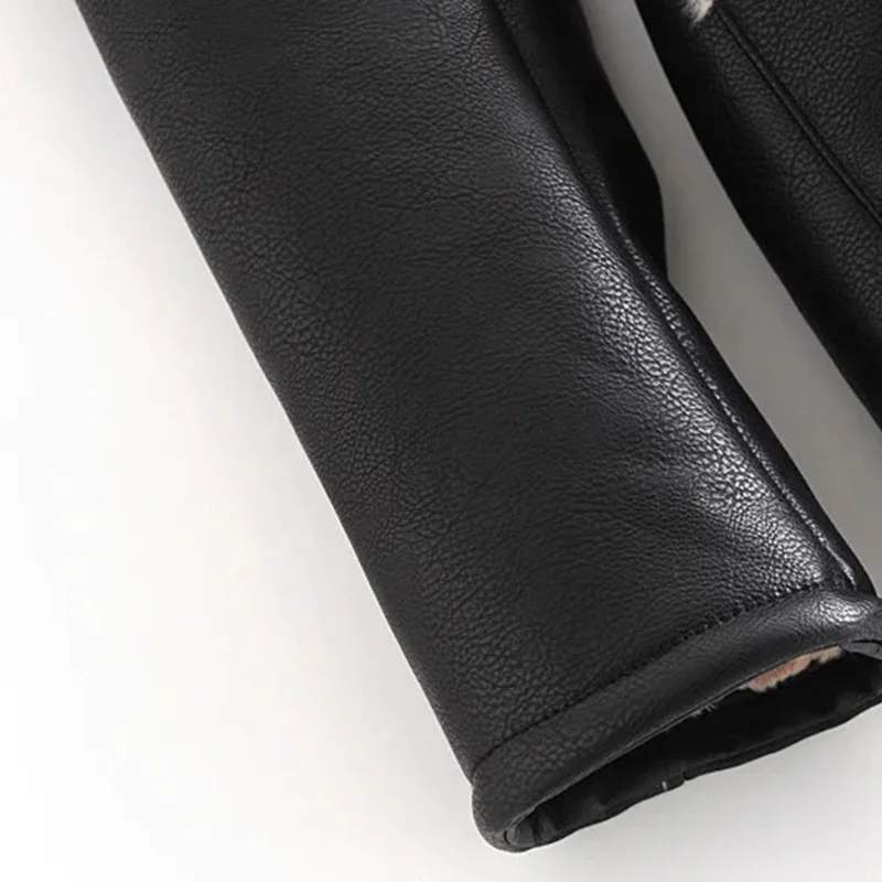 

Hot-selling Women's Black Lapel Mid-length Coat 2020 Winter New Simple And Fashionable Fur Lamb Hair Bandage Waist Coat