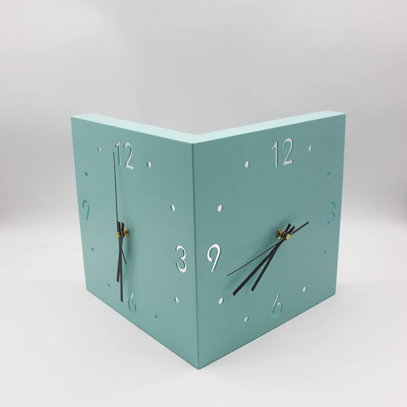 Двусторонние современные настенные часы бесшумные большие Угловые украшения
