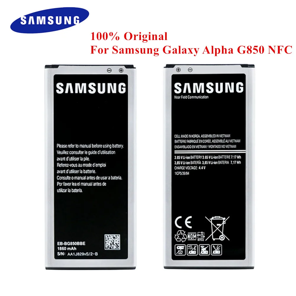 

Original Battery EB-BG850BBE For Samsung Galaxy Alpha SM-G850F G850FQ G850Y G850M G850T G850A G850S G850L G850K 1860mAh NFC