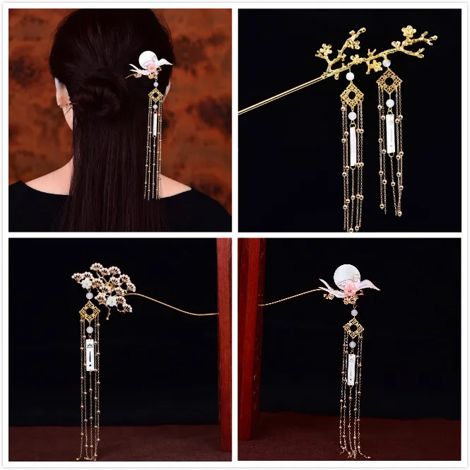 Китайская древняя Династия Тан принцесса шаг встряхивание головной убор ханьфу