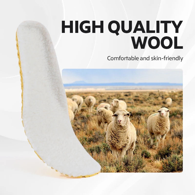 FootMaster Sheepskin Sport Insoles for Women & Men Premium Thick Wool Fur Fleece Honeycomb breathable wool felt insole