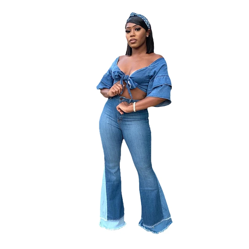 

Модные эластичные хлопковые винтажные джинсы для мам, женские летние джинсовые широкие брюки-клеш 2021, джинсы-бойфренды, брюки, уличная одежда Ddlg