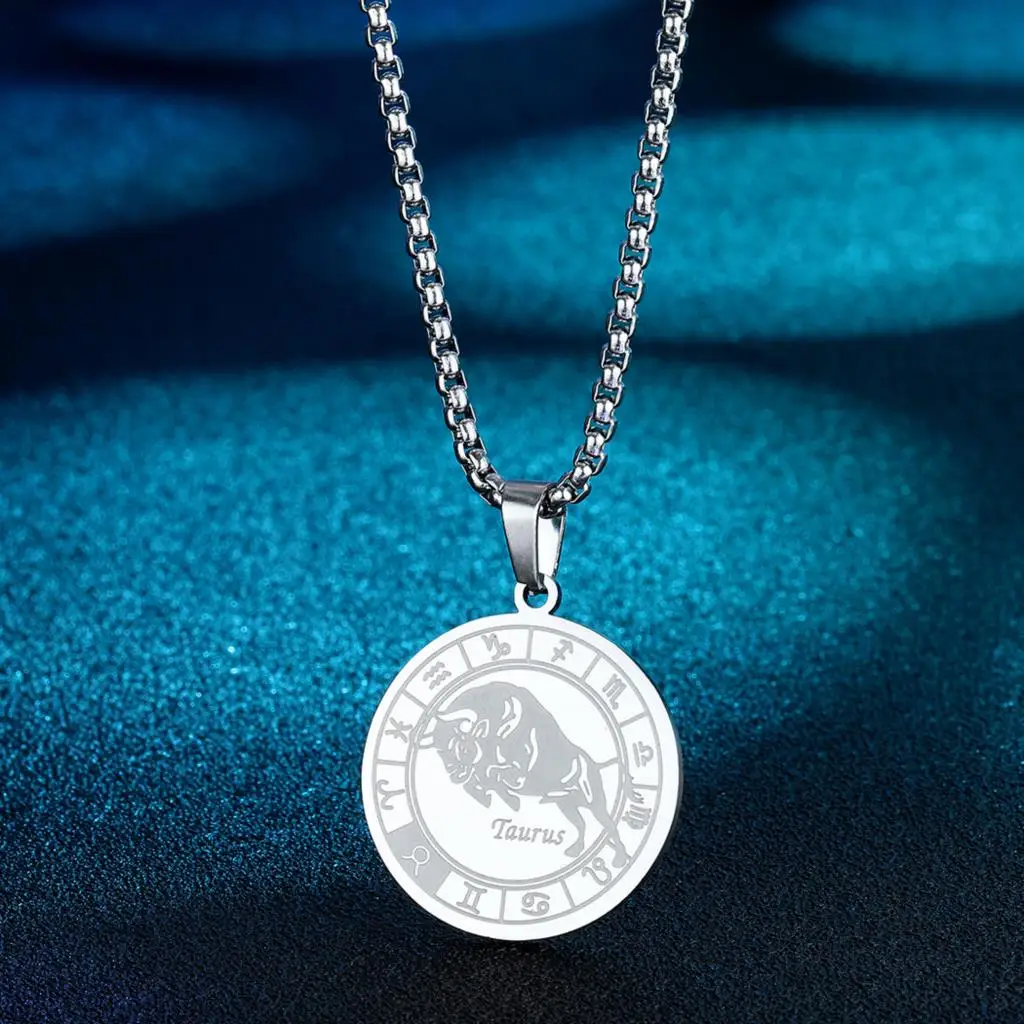 Ожерелье из нержавеющей стали с подвеской в виде знаков зодиака - купить по