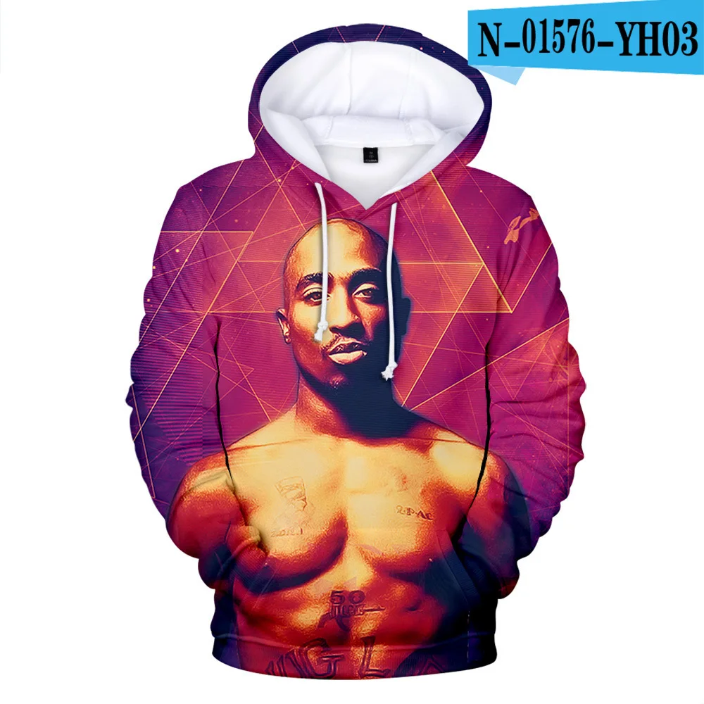 3D принт хип хоп мужчины рэп 2PAC толстовки уличная Толстовка толстовки для женщин мужчин с длинным рукавом кофта с капюшоном пальто - Цвет: N01576