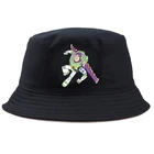 Панама в стиле Харадзюку с героями Диснея, модная летняя рыболовная шляпа с двусторонним графическим рисунком, Вуди, Базз, светильник, Повседневная