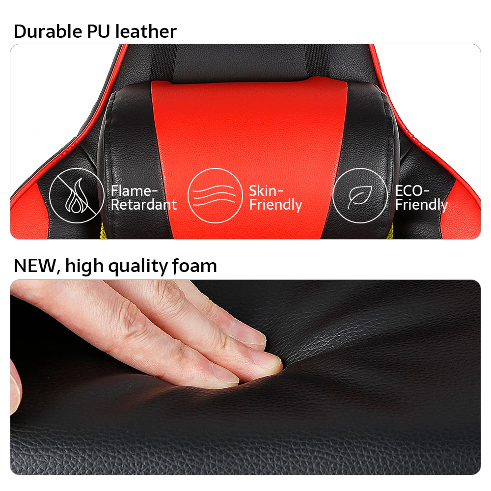 Новое игровое офисное кресло из искусственной кожи с подлокотниками подголовник