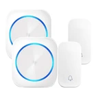 Автономный водонепроницаемый беспроводной дверной звонок, беспроводной дверной звонок, Ночной светильник без аккумулятора, с европейской вилкой, приемник с кнопкой возврата