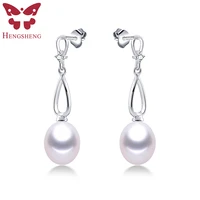 100 natural freshwater pearl drop earrings for women fashion silver 925 elegant pearl jewelry high luster