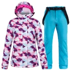 Зимняя женская лыжная куртка, лыжные штаны, женские спортивные теплые водонепроницаемые ветрозащитные пальто для катания на лыжах и сноуборде, лыжные брюки