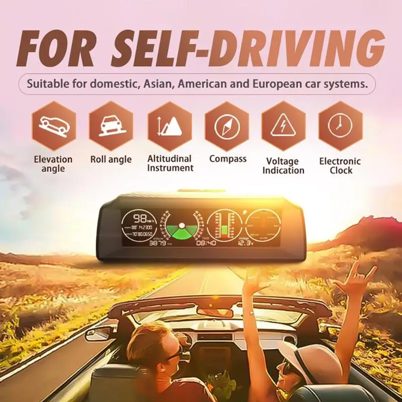 VODOOL gps GO-2 Многофункциональный al умный автомобильный измеритель наклона компас инклинометра Спидометр Функция измерения высоты