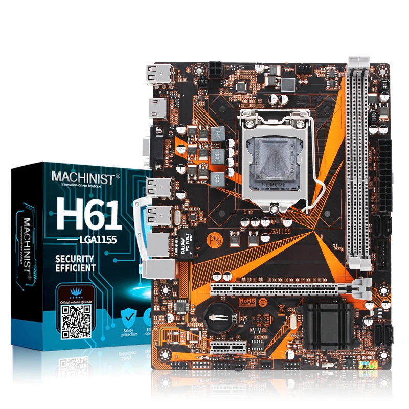 Комплект материнской платы H61 LGA 1155 для настольных ПК комплект H61M-H с процессором