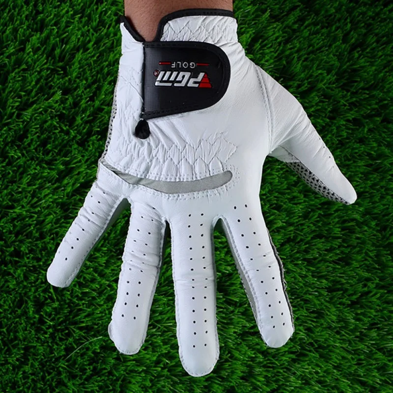 

White Golf Gloves Fabric For Men Male Slip-Resistant Breathable Granules Microfiber Cloth Left Hand Sport Gloves Outdoor