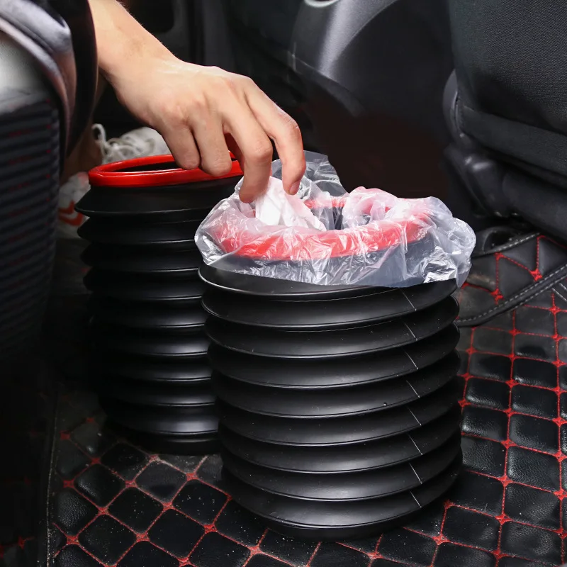 

Car Storage Busket Interior Rubbish Container for Waste Organizer Holder Seat Back Waterproof Trash Folding Bin Auto Accessory