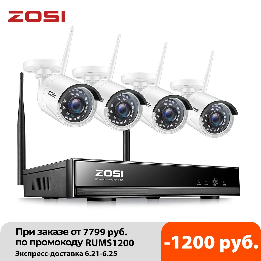 ZOSI Беспроводной 1080P NVR комплект видеонаблюдения H.265 + на 8 каналов с 2Mп наружными IP камерами с IR CUT|camera email|hdd camera reviewshdd factory | АлиЭкспресс