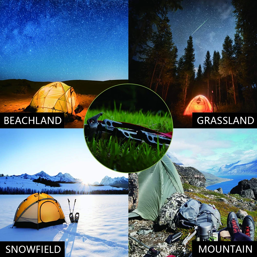 

10PCS Tent Pegs Steel Camping Heavy Duty Tent Stakes Nails For Fixing Tent Black Traveling Camping Hiking Tent Accessories