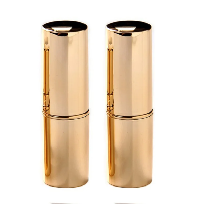 

Hot Selling Empty Refillable Plastic Lipstick Tube Homemade DIY Gold Round 12.1 mm Lip Gloss Tube Container Packaging 20pcs/lot