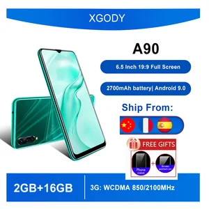Смартфон XGODY, Android 9,0, экран 6,5 дюйма 19:9, четырёхъядерный процессор MTK6580, ОЗУ 2 Гб, ПЗУ 16 ГБ, аккумулятор 2700 мАч