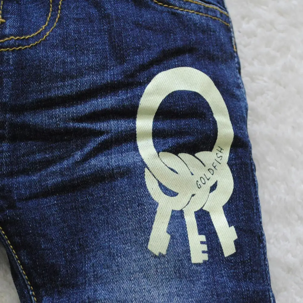 Джинсы для мальчиков мягкие джинсовые штаны темно синего цвета весны и осени