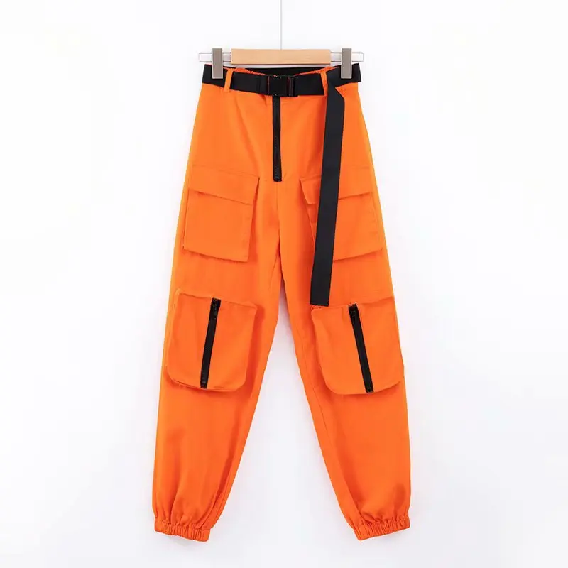 Брюки-карго Женские Унисекс с поясом повседневные Джоггеры в стиле Харадзюку