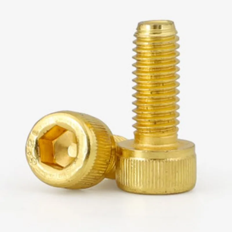 10Pcs G12.9 DIN912 Titanium plating Gold Hex socket Screw M2 M2.5 M3 M4 M5 Socket titanium glod cap head | Обустройство дома
