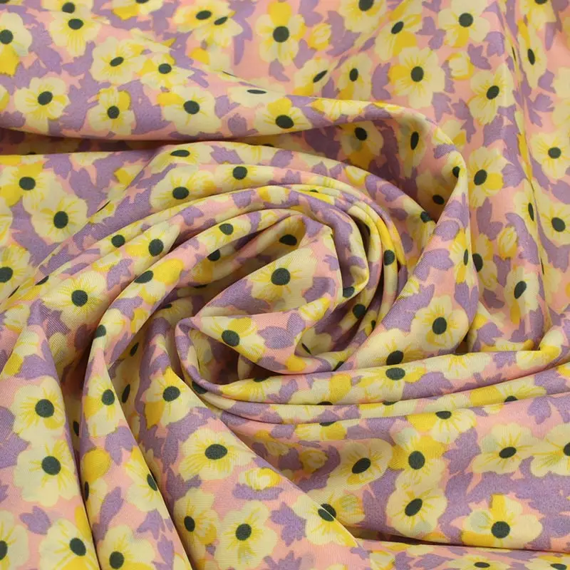 Шифоновая ткань длиной 45*150 см с принтом в пасторальном стиле | Ткани