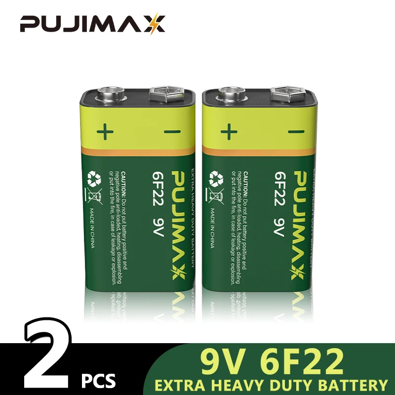 

Мультиметр PUJIMAX выделенная батарея 2 шт. 9 В 6F22 сверхмощный карбоновый одноразовый сухой Аккумулятор для беспроводного микрофона KTV