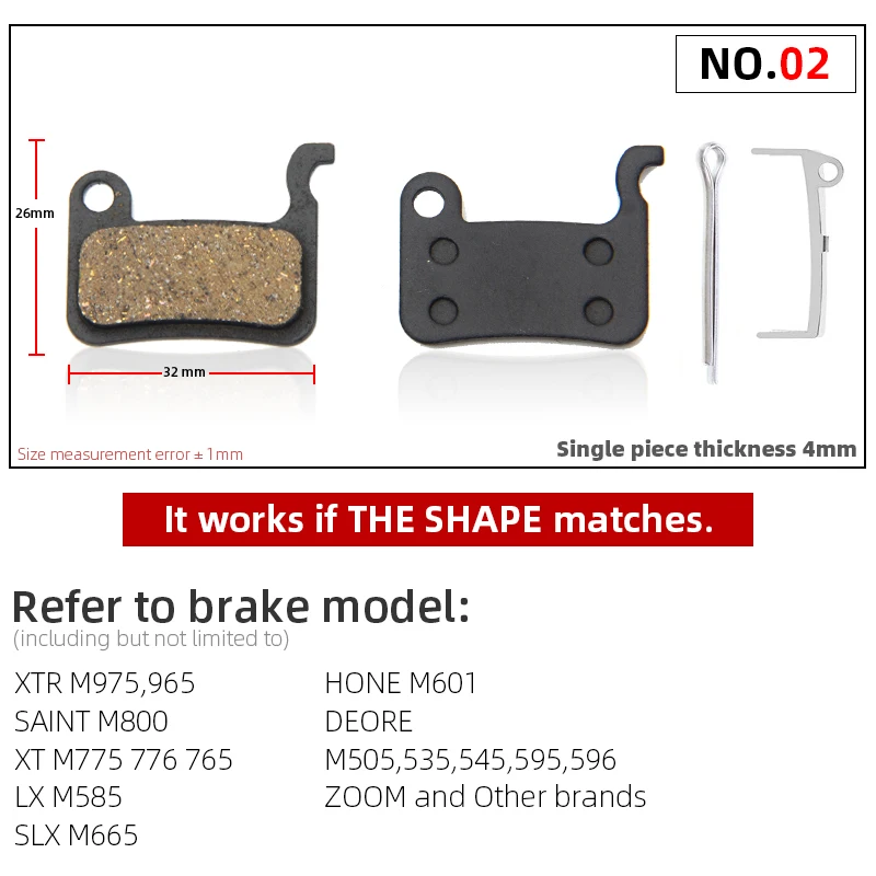 Дисковые Тормозные колодки для велосипеда 1 пара из смолы Shimano Deore XT 2004 / LX 2005 Hone BRM