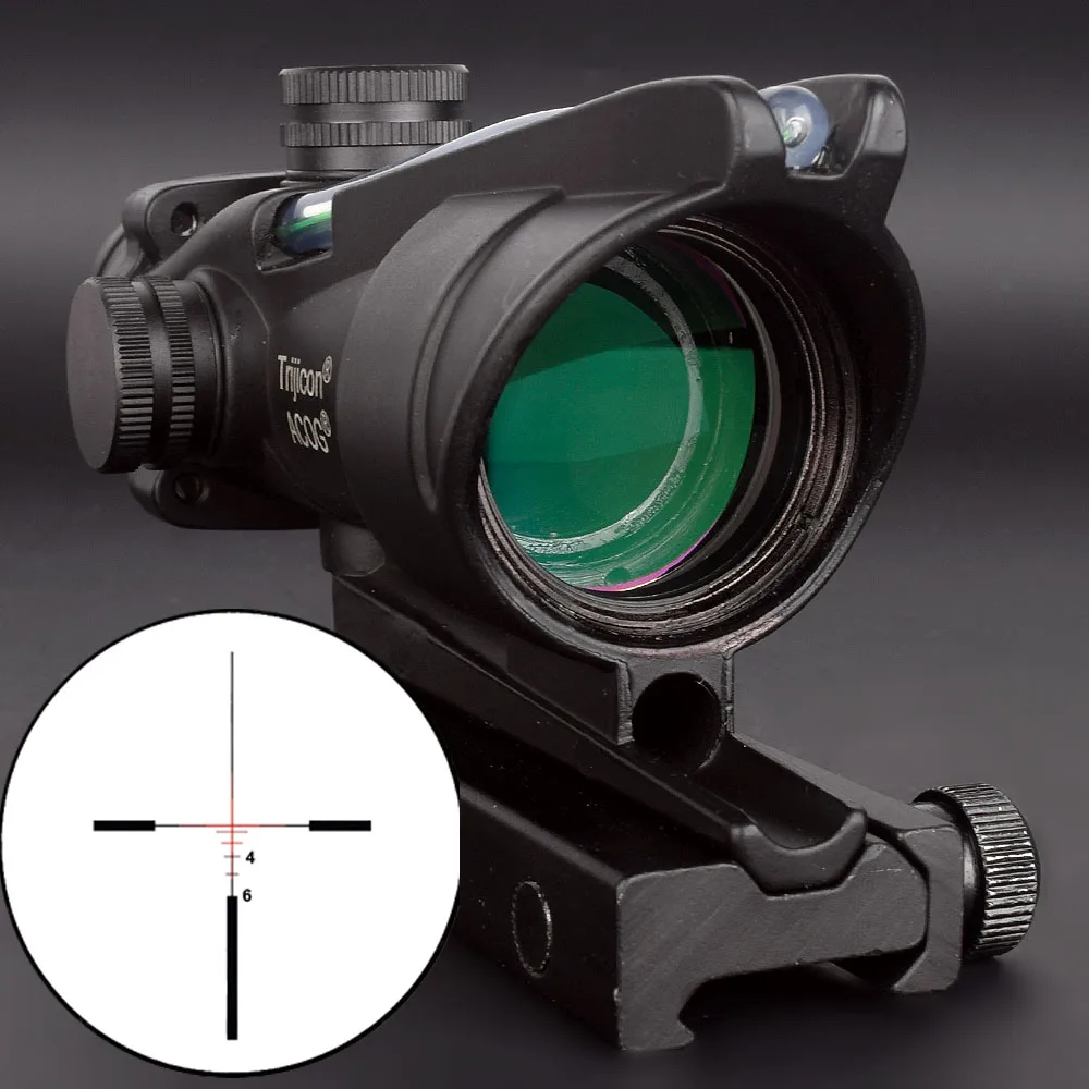 ACOG 4X32 оптические прицелы красный зеленый с подсветкой гравированная Сетка Красный точечный прицел тактический Trijicon охотничьи прицелы