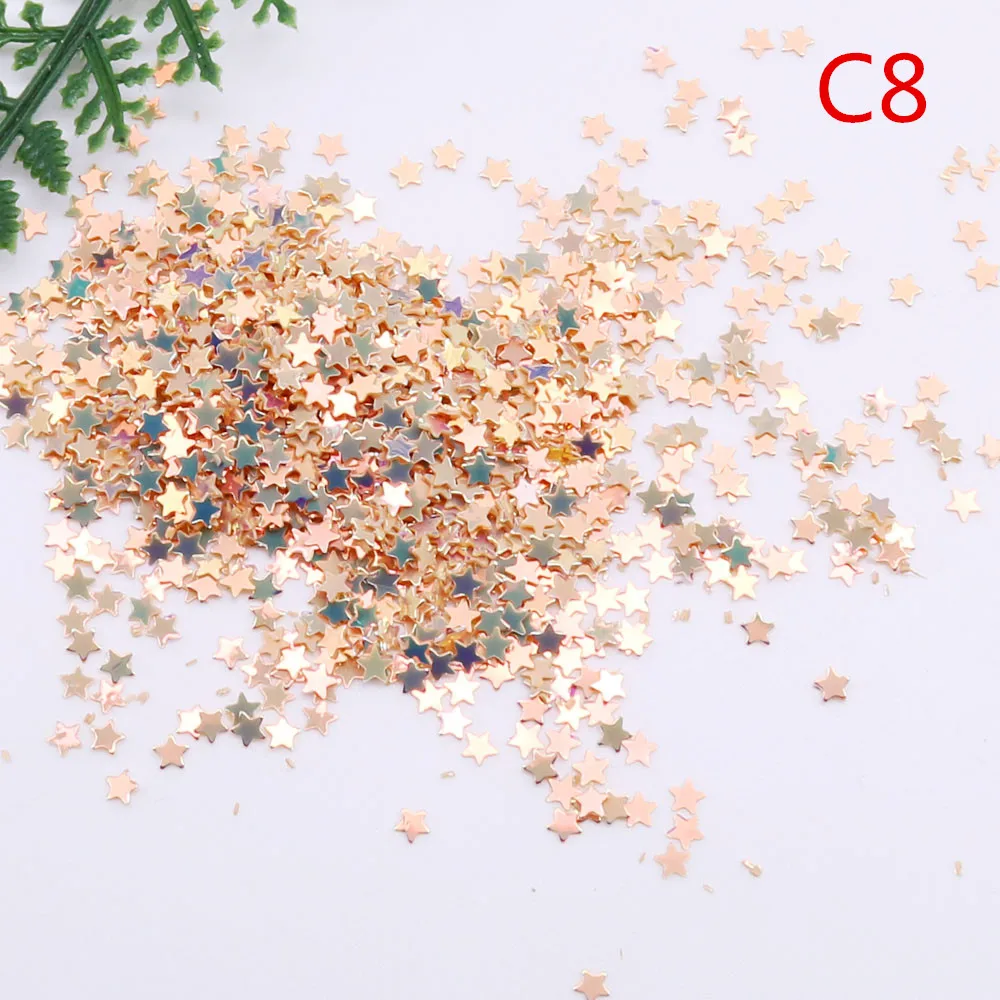 3mm Five-pointed Star Pvc Sequin ，party, Mobile Phone Shell, Wedding Dress Shoes Nail Diy Accessories Sz-095 - Цвет: C8