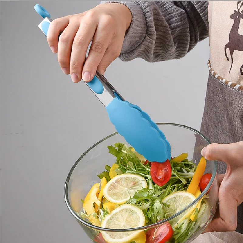 

7 Inch 9 Inch Silicone Food Clip Kitchen Gadgets Grill Fork Cooking Removable Barbecue Clip Restaurant Fry Tool Kitchen Dishes.8