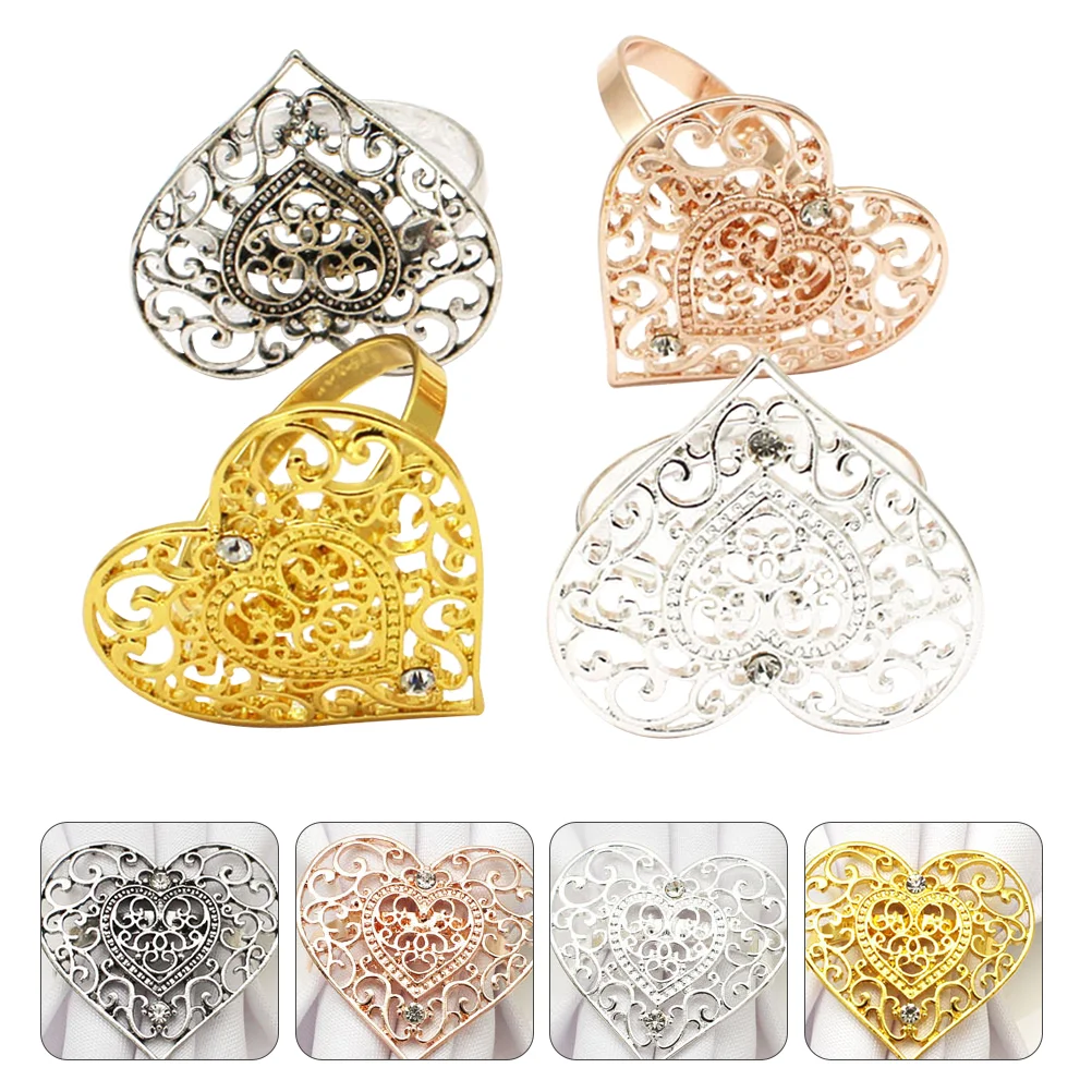 

Глянцевый держатель для салфеток, 4 шт., украшение в виде кольца для салфеток (смешанные цвета)